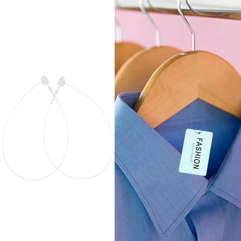 

5000pcs/box Hang Tag Loop Pin Swing Ticket Snap Fastener Hangtags Lanyard Hanging Rope Trademark Tag Line for Garment E56C