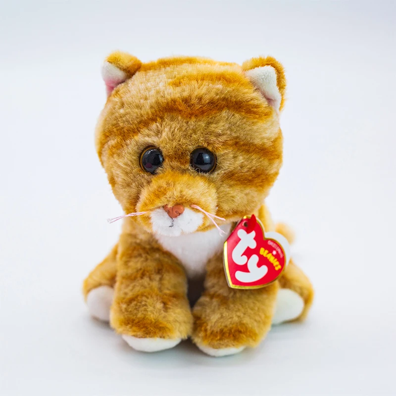 15 см Ty Beanie с большими глазами коричневого цвета в полоску котом мягкая плюшевая