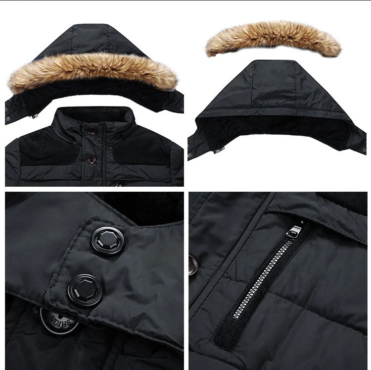 Men Parkas 2021 Winter New Thick Fleece Warm Jacket Parkas Coat Men Autumn Windproof Fur Collar Hooded Casual Parkas Jacket Men