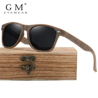 gm wood men sunglasses polarized uv400 coffee material wooden sun glasses for women blue green lens handmade fashion brand cool