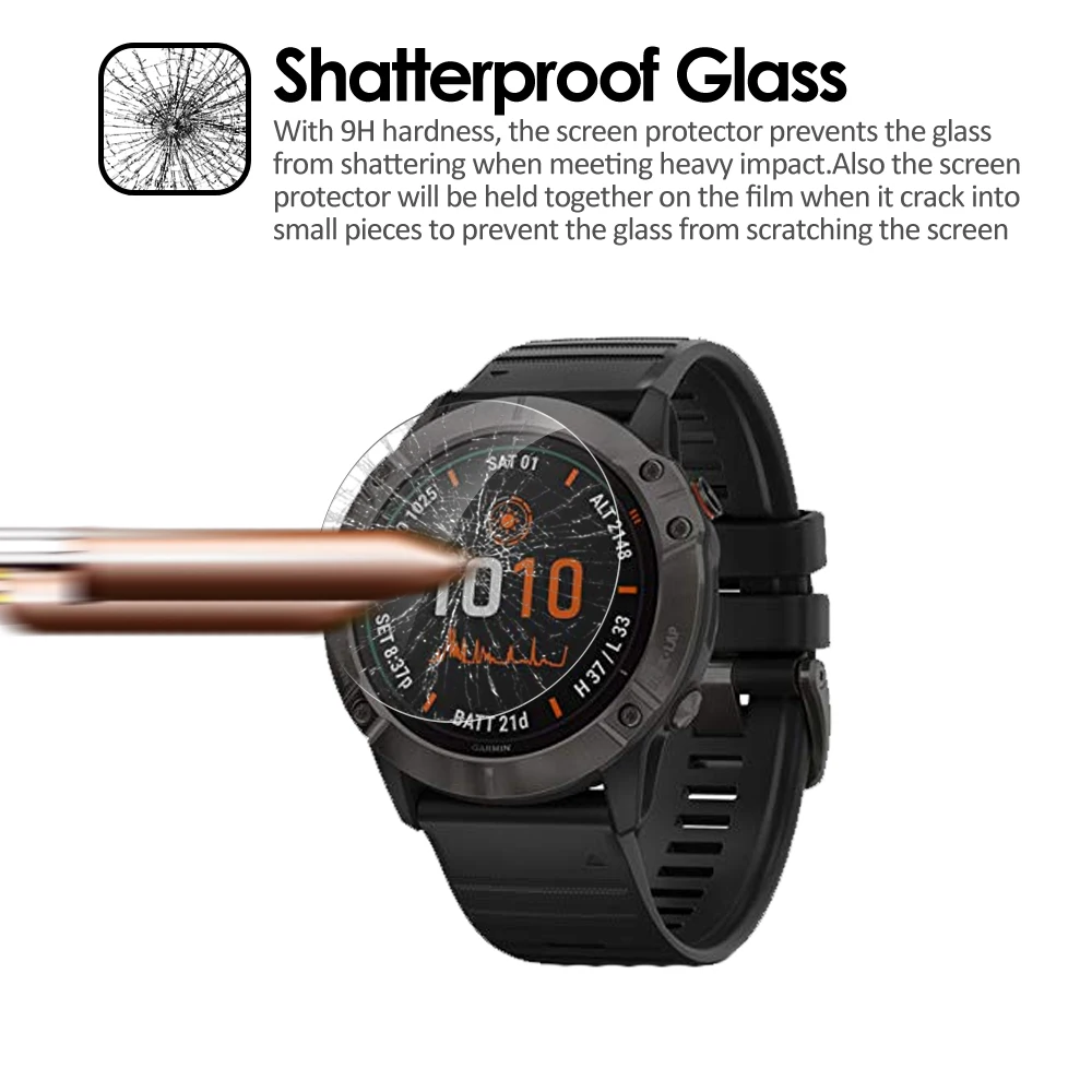 Закаленное стекло для Garmin Fenix 6 Pro 6s 6x прозрачная ультратонкая пленка защиты