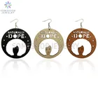 SOMESOOR, вырезанные натуральные женские афро-висячие серьги из дерева, Африканский этнический дизайн, 7,5 см, большие петли для женщин, рождественские подарки