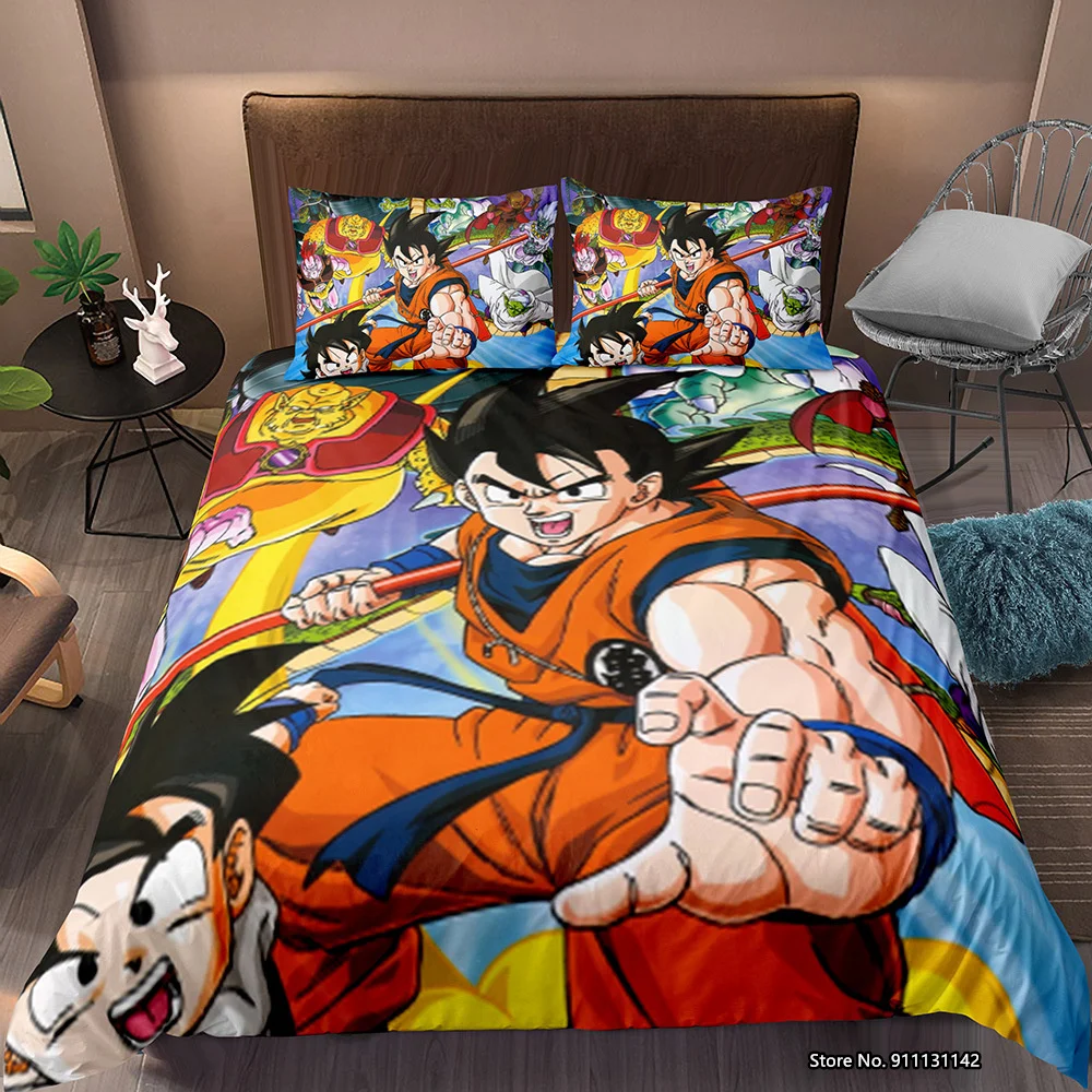 

Japanese Anime Dragon Ball Sunwukong Digital Printed Home Textile Cartoon Bedroom Duvet Cover Pillowcase 2/3 PCS Set