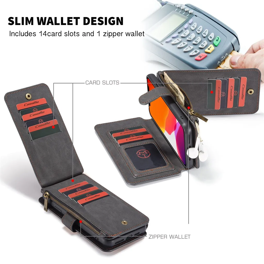 Чехол с отделением для кредитных карт iPhone 11 Pro сверхпрочный чехол защитой от