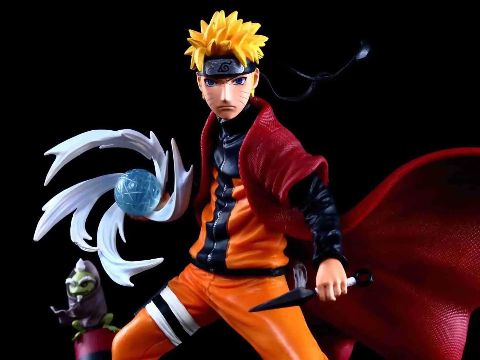 

29cm Shippuden Anime Figure Combat Burning Wind Uzumaki Figure Double Weapon GK Statue Action Figure With Light