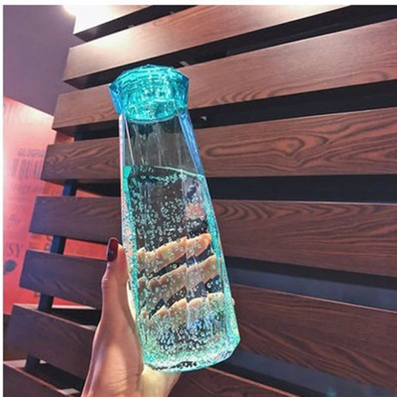С украшением в виде кристаллов Стекло бутылка питьевой воды 450 мл Bpa бесплатно