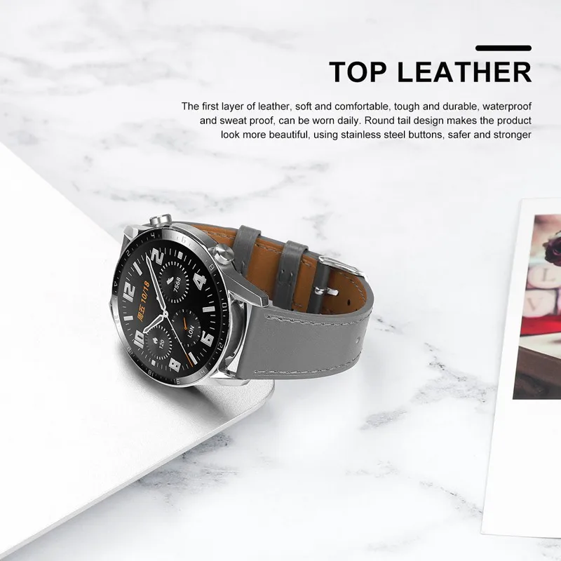 

Leather Watch Band Compatible Zeblaze THOR 6/ Zeblaze THOR 5 Pro/ Zeblaze NEO 3/ Zeblaze NEO/ Zeblaze GTR/ Zeblaze GTS/Zeblaze