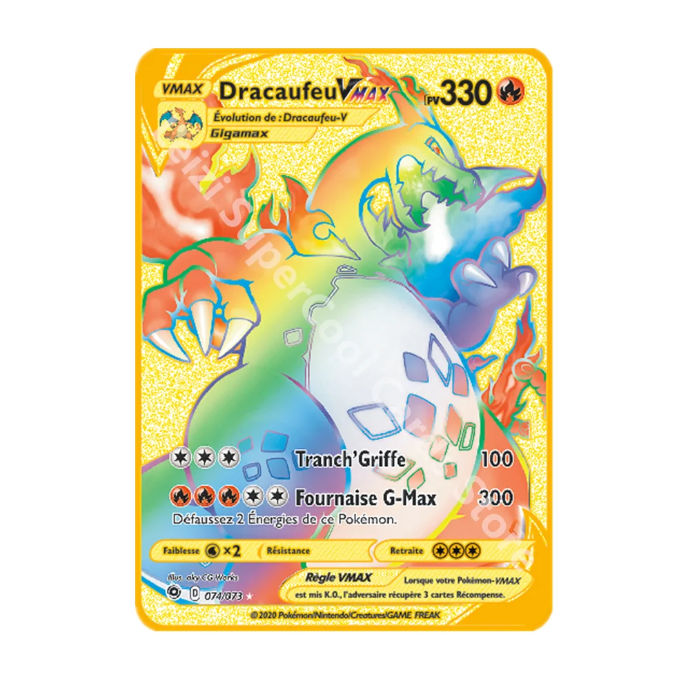 

Pokemon Metal Collectible Flash Card GX VMAX Cartoon Battle Flash Card Children's Collectible Toy Birthday Gift for Children