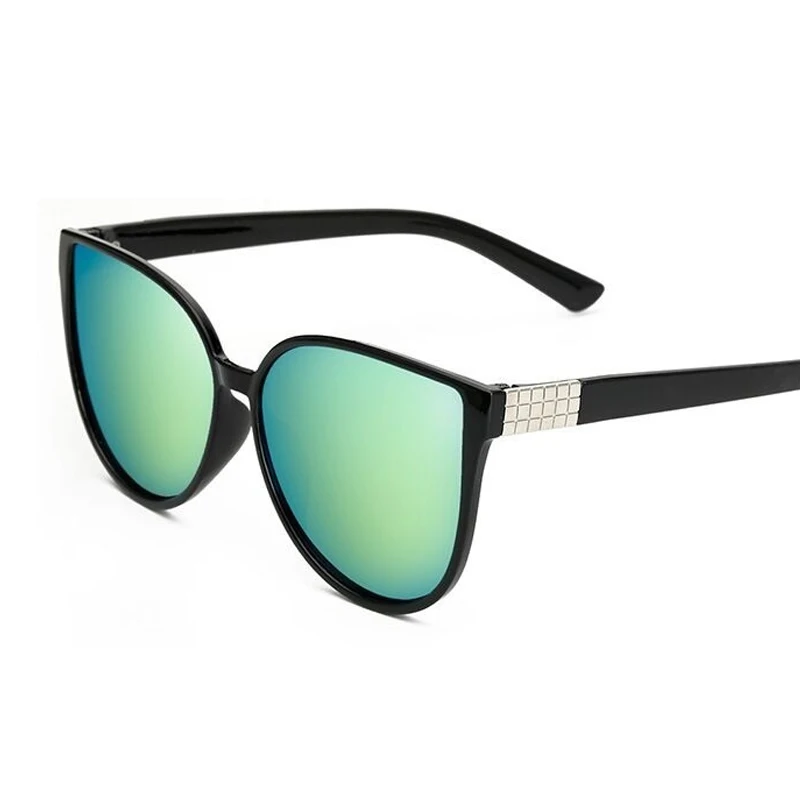 Женские Винтажные Солнцезащитные очки кошачий глаз маленькие зеркальные белые