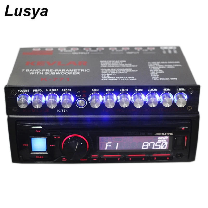 7 сегментный эквалайзер автомобильный аудио тюнинг кроссовер усилитель сабвуфер