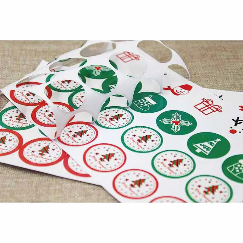 100 шт Смешанные крафт Рождественская тематическая серия наклеек этикеток