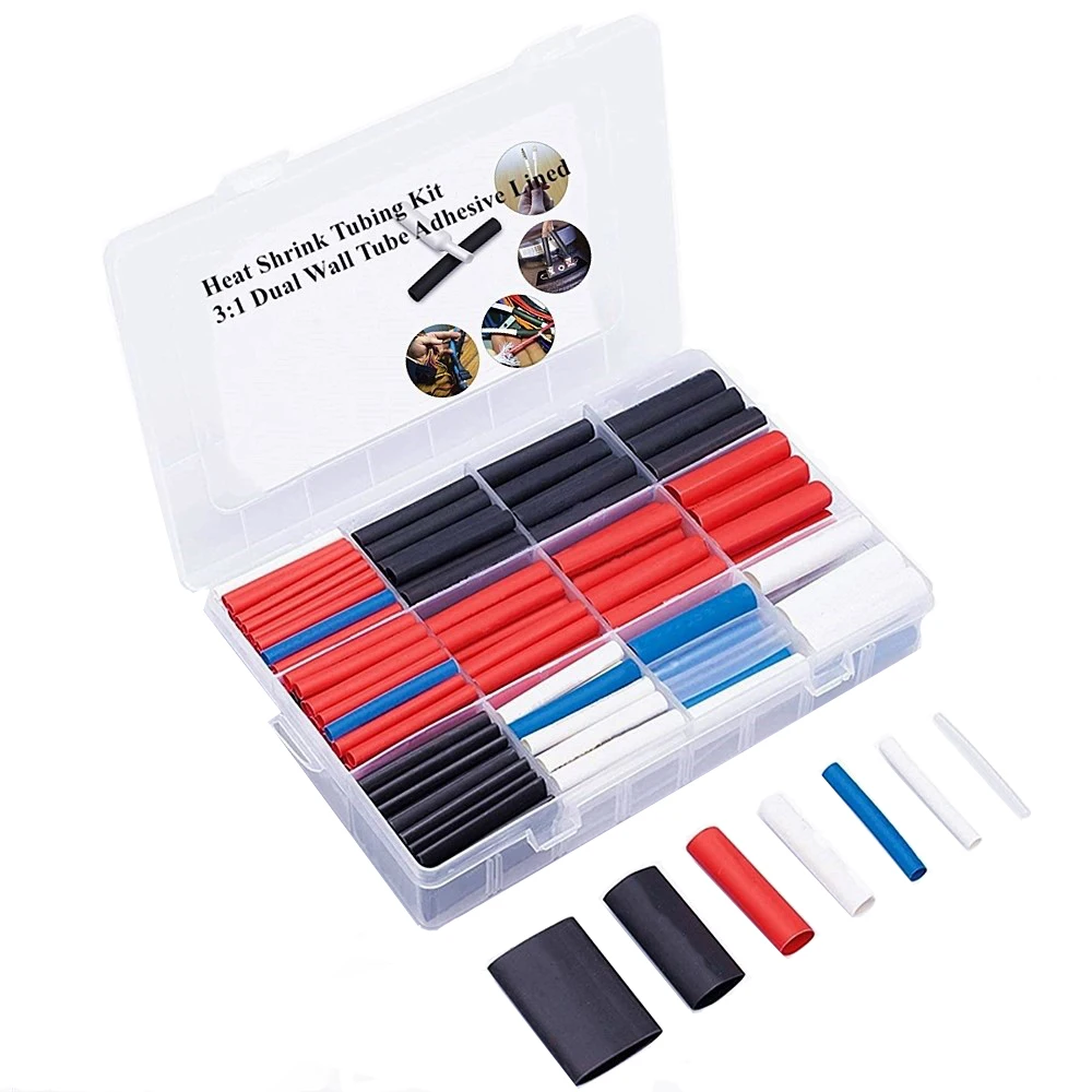 

Thermoresistant tube Heat Shrink wrapping kit Termoretractil Shrinking Tubing Assorted Pack Wire cable insulation sleeve