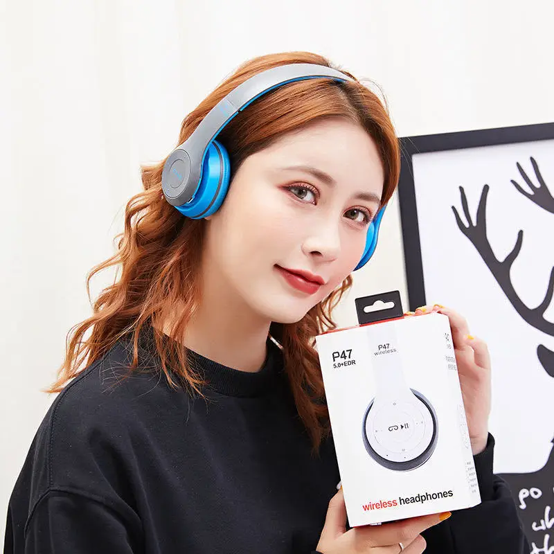 Беспроводная гарнитура P47 Bluetooth совместимая с 5 0 стерео Hifi высококачественный