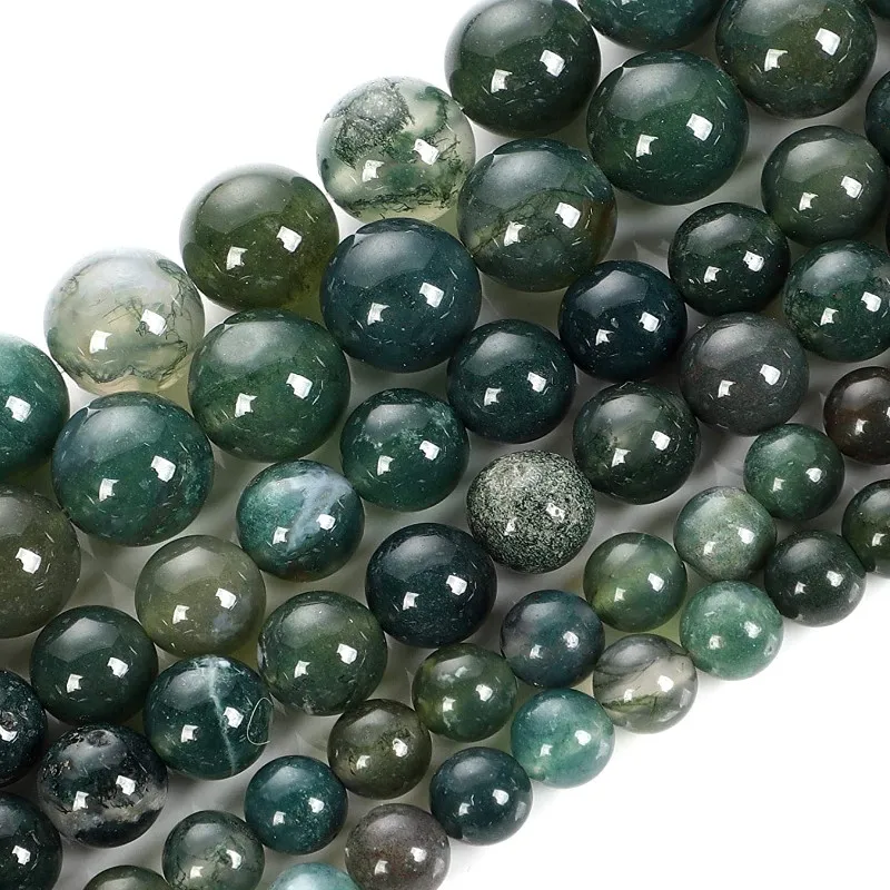 

Natural Jewelry Making Round Loose Bead Aquatic Agate Beads Pick Size 4 6 8 10mm Bracelets for Women