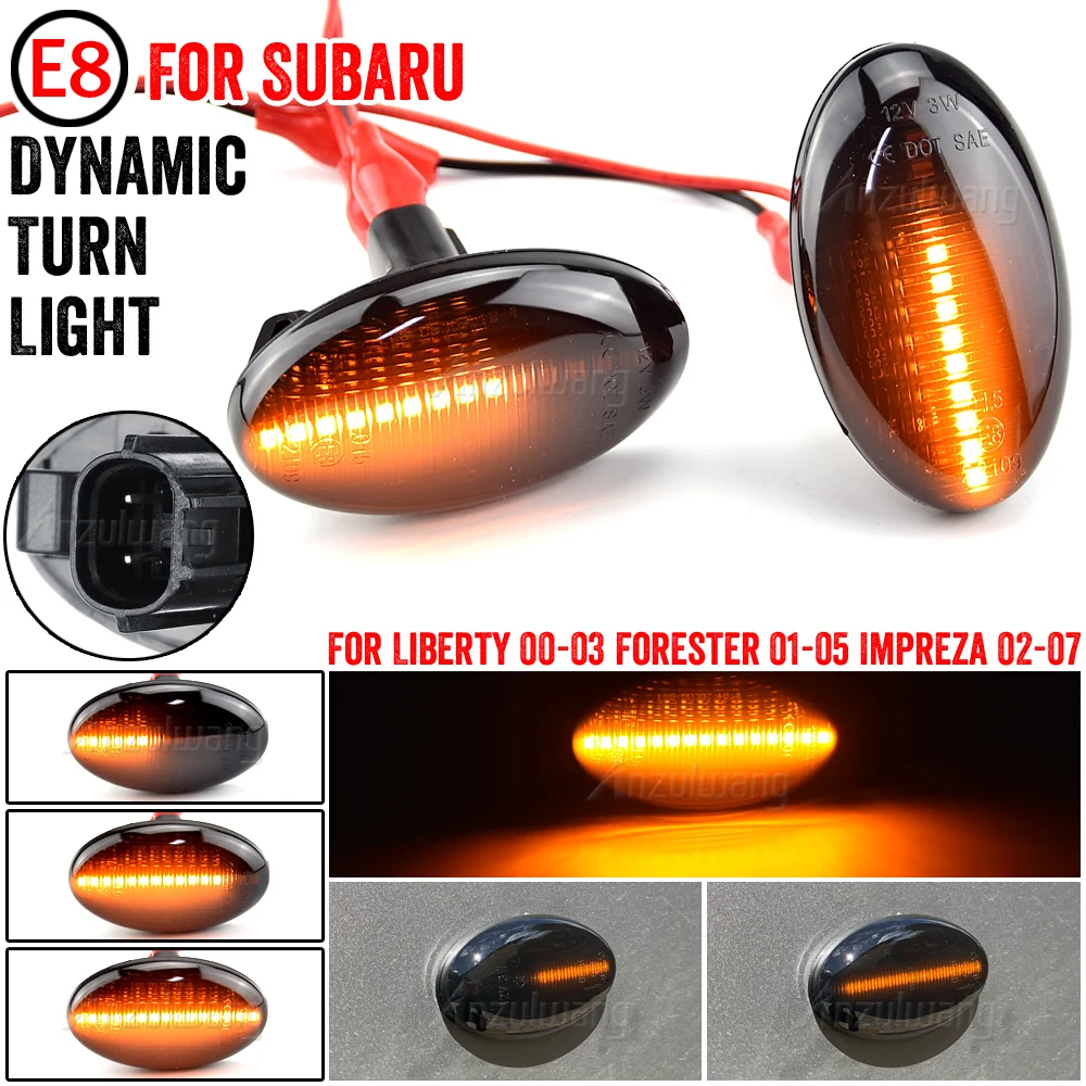 Flashing Dynamic Led Side Marker Turn Signal Light For Subaru Liberty 2000-2003 Forester Impreza WRX STI GDA GDB 2002-2007