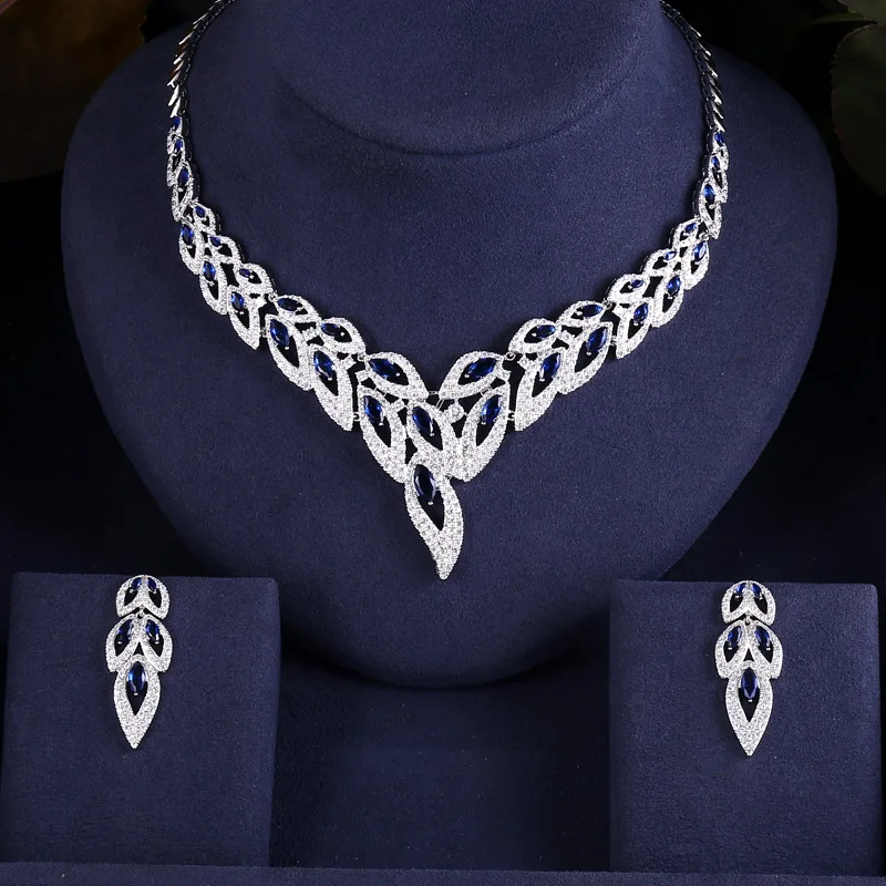 Jankelly Нигерия 2 шт. Свадебные циркониевые Ювелирные наборы для женщин вечерние