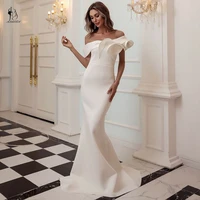 elegant white mermaid formal evening dresses 2021 sexy one shoulder sleeveless floor length prom down vestido de fiesta