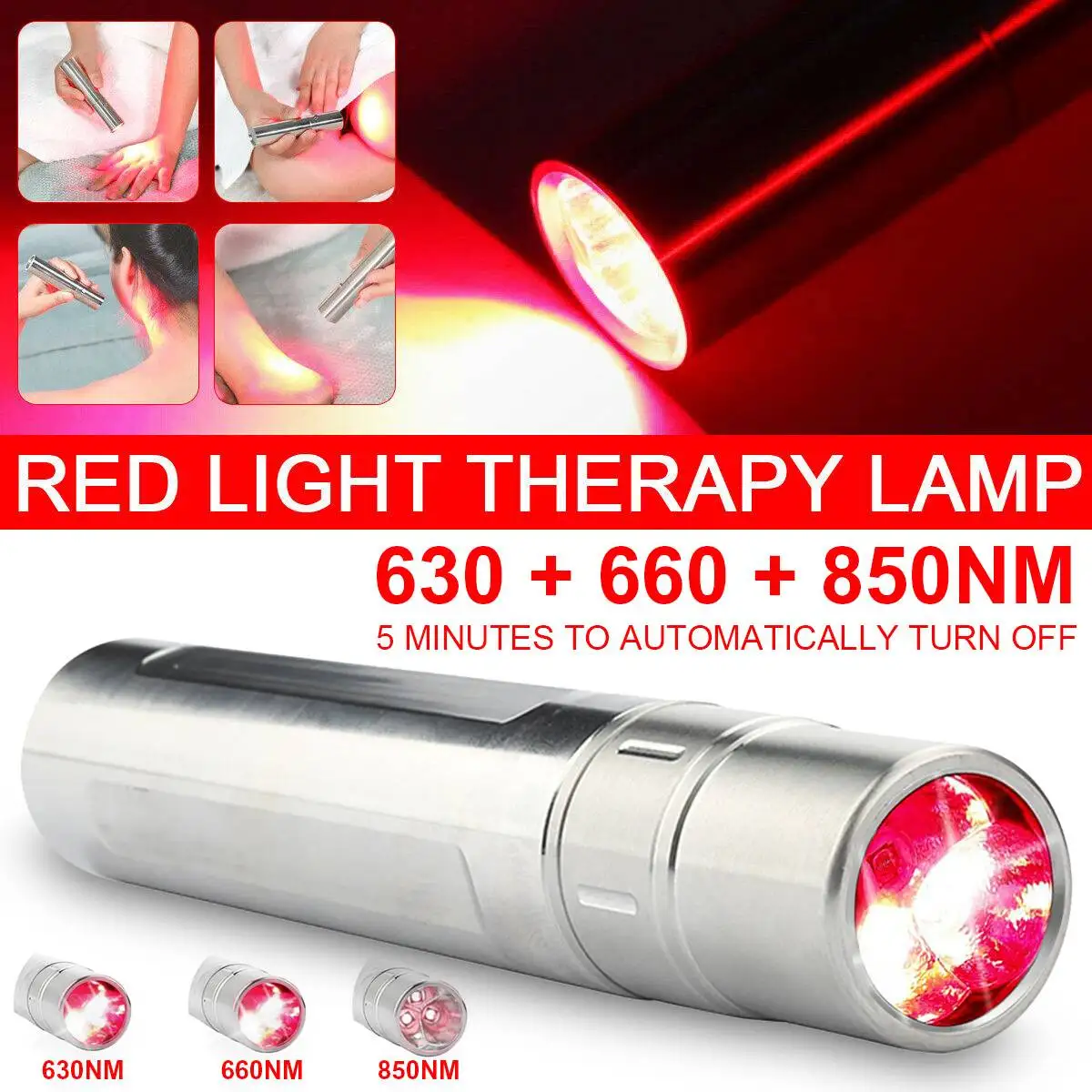 

Joint Pain Portable Led Near Infrared Infra 850nm Handheld Medical Lamp 630nm 660nm Red Light Therapy torch Therapy Lamp