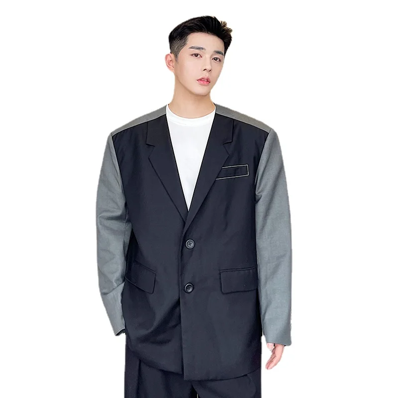 Мужской Свободный Повседневный винтажный пиджак без воротника в японском стиле