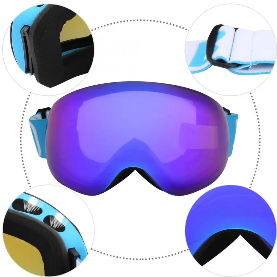 Профессиональные лыжные очки BE NICE для сноуборда снегохода противотуманные