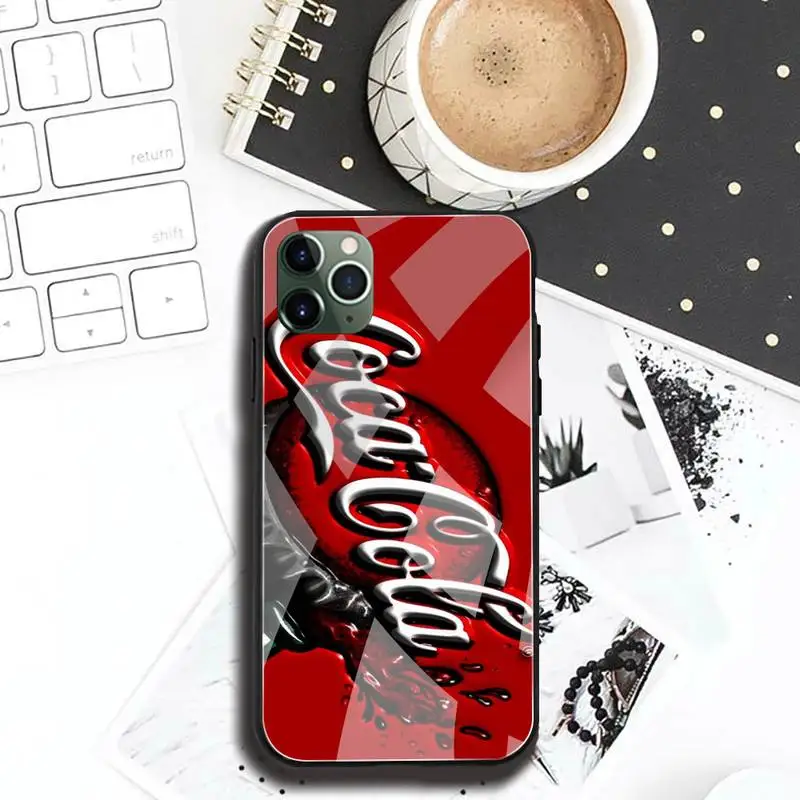 Чехол для телефона Drink cola из закаленного стекла iPhone 12 Pro Max Mini 11 XR XS MAX 8X7 6S 6 Plus SE 2020