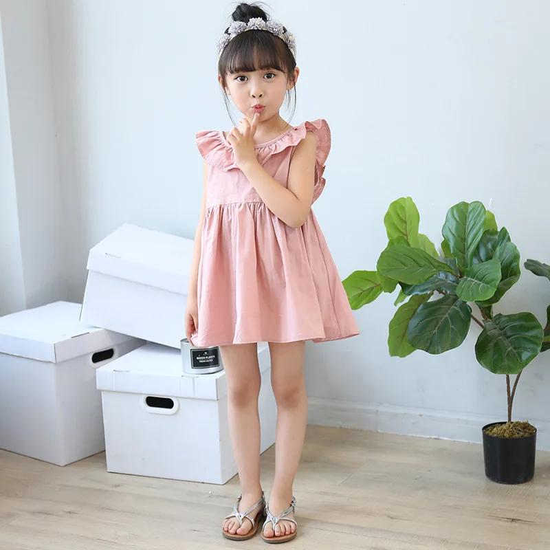 

Kids Dress 2020 Girls Cute Sleeveless Dresses Summer Children Elegant Red Princess Dress 2 3 4 5 6 Years Baby Girl Clothing