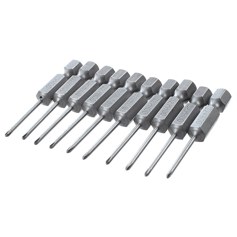 

10 Pcs 1/4" Hex 50mm Length 1.6mm Phillips PH00 netic Screwdriver Bits