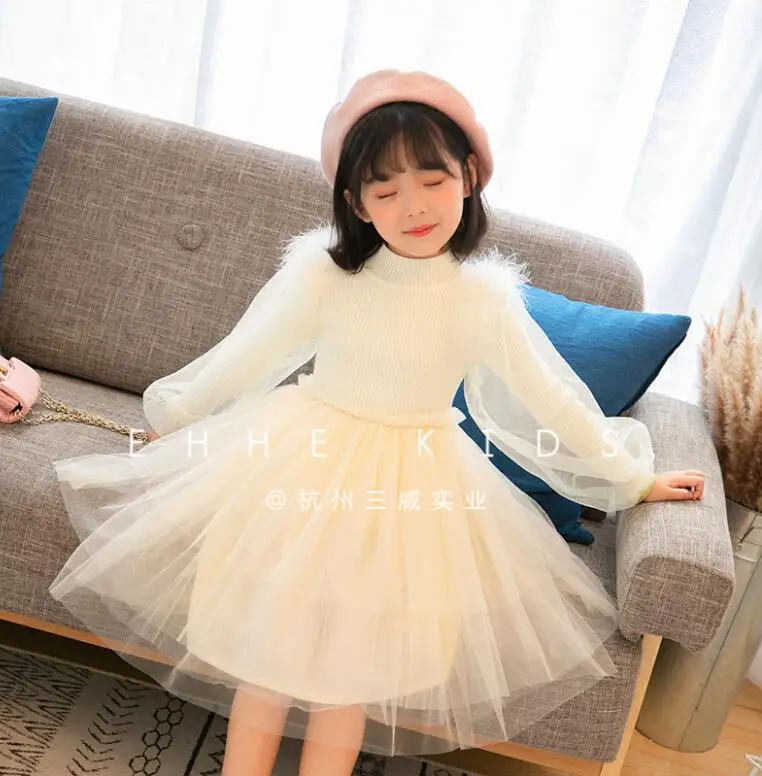 Новинка 2019 года модные кружевные платья-свитера в стиле пэчворк для малышей