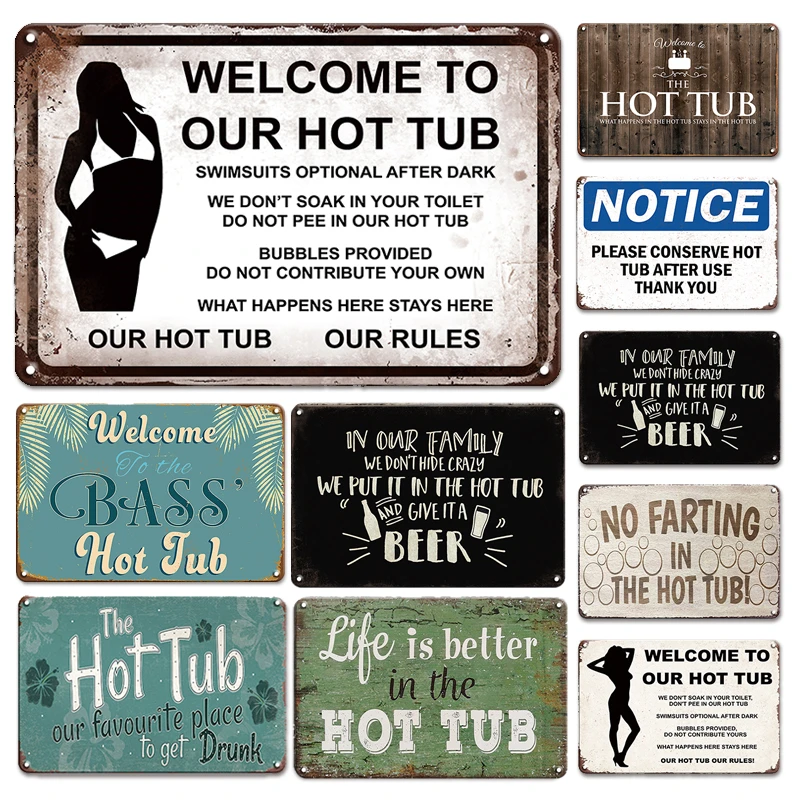Наружная гидромассажная Ванна знак на металлической пластине винтажный Декор