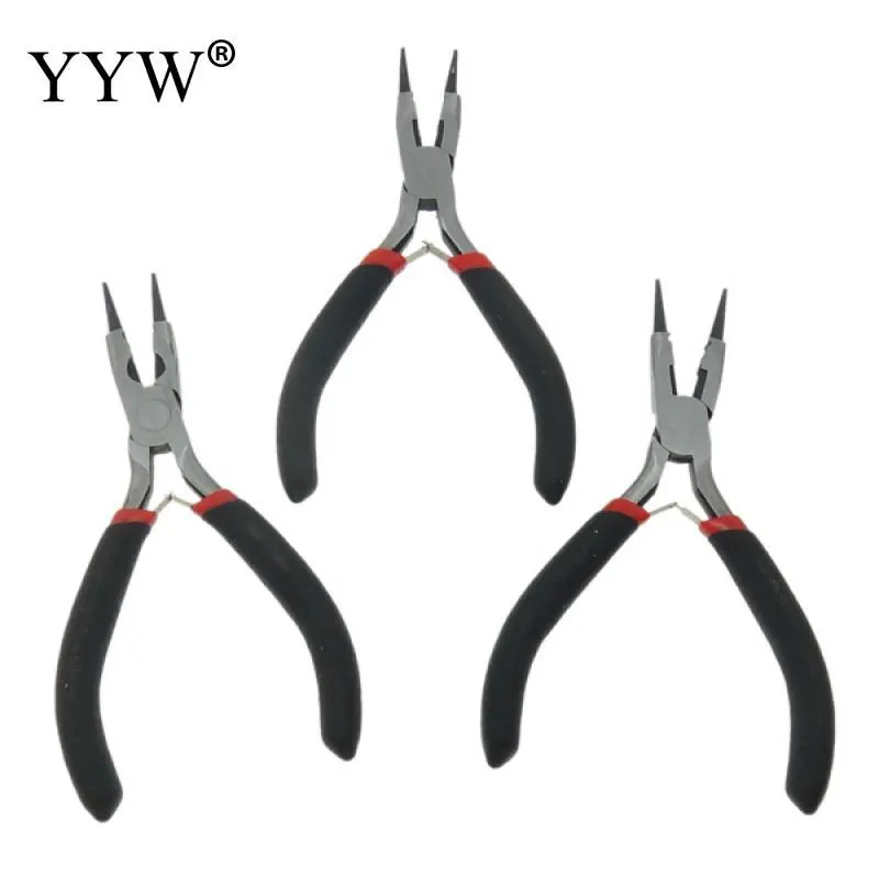 Jewelry Pliers Ferronickel black Rubber Needle Round Nose Cut Wire Making nickel &amp cadmium free 67.5x123x9.5mm |