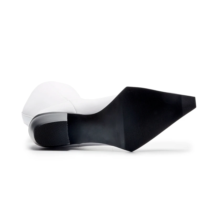 Новые Высокие сапоги до колена из искусственной кожи с металлическим квадратным