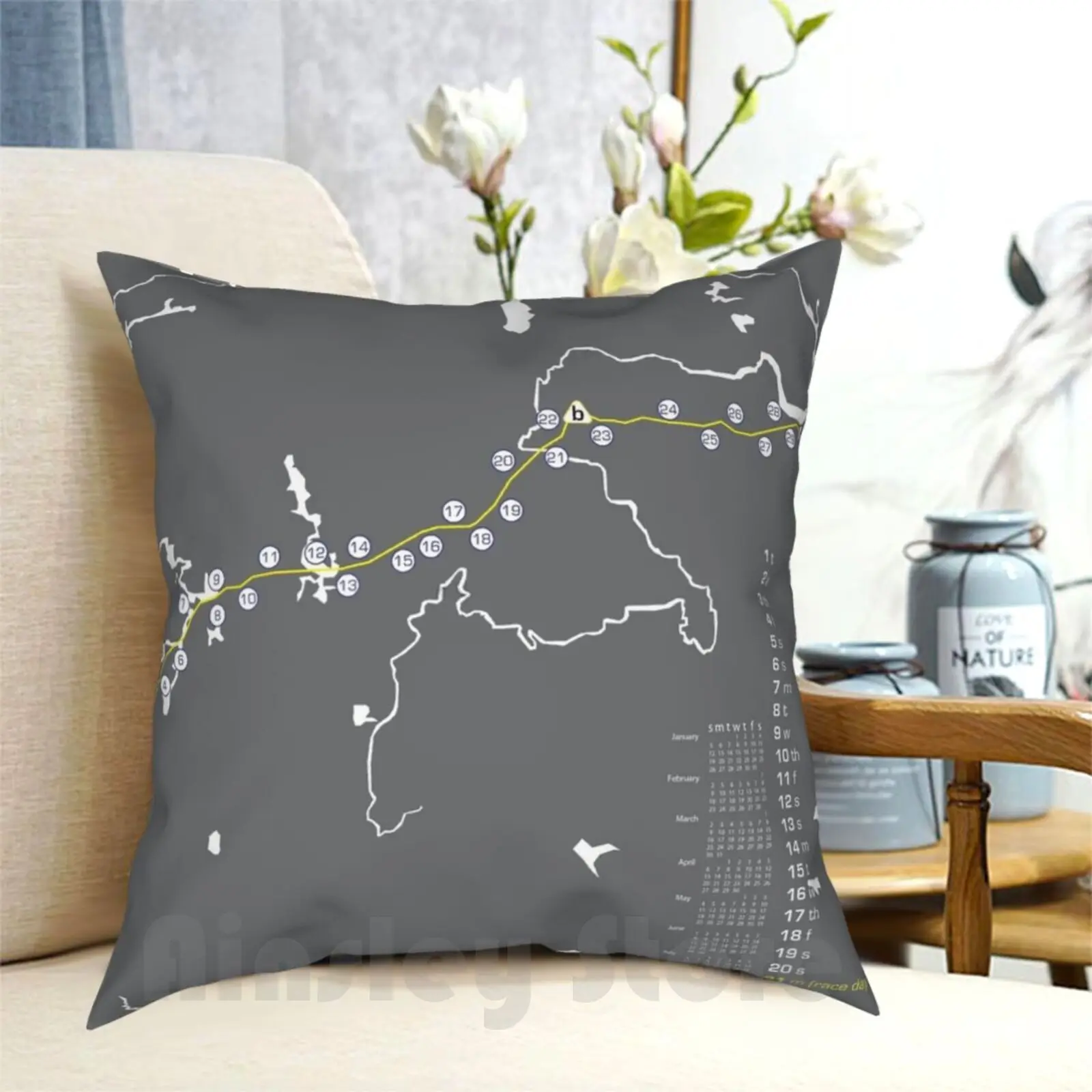 

Boston Marathon Map 2014 Pillow Case Printed Home Soft DIY Pillow cover Marc Eves Skiermarc127 Running Runner Marathon