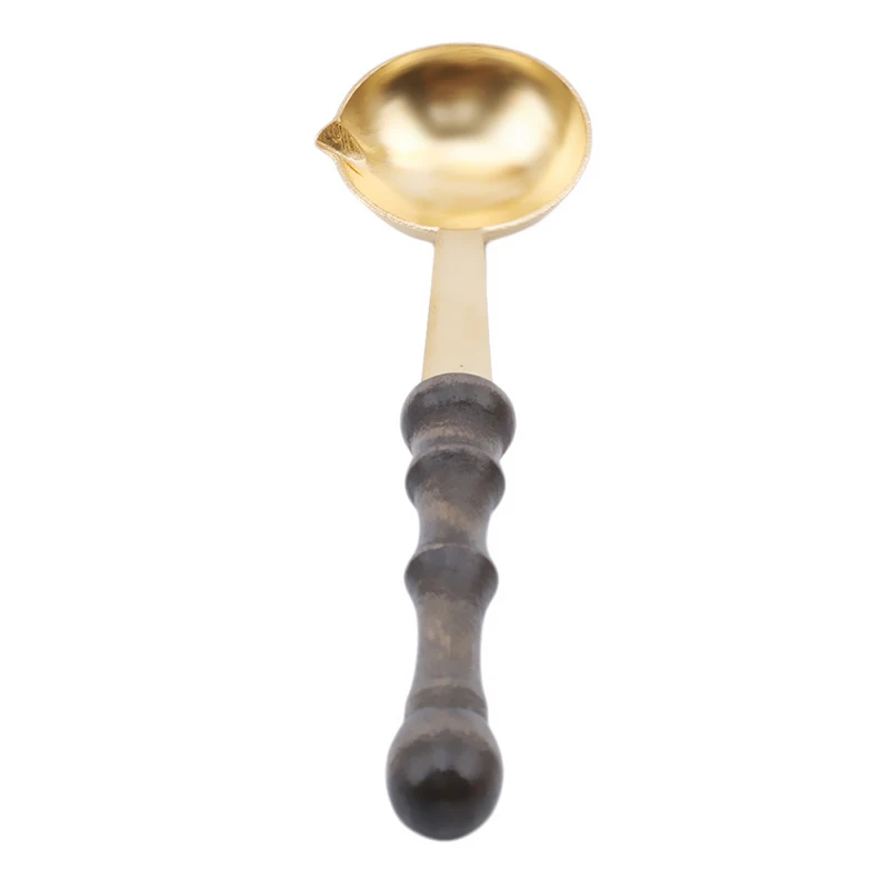

High-grade Wooden Handle + Brass Spoon Paint Spoon Sealing Wax Spoon Special For Seal Paint Spoon Stamp Accessories
