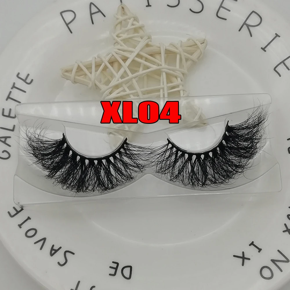 XL04 1 пара 25 мм ресницы Dramtic 6D норковые накладные ресницы Wispies пушистые полные полоски ресницы длинные ручной работы наращивание глаз - Цвет: XL04