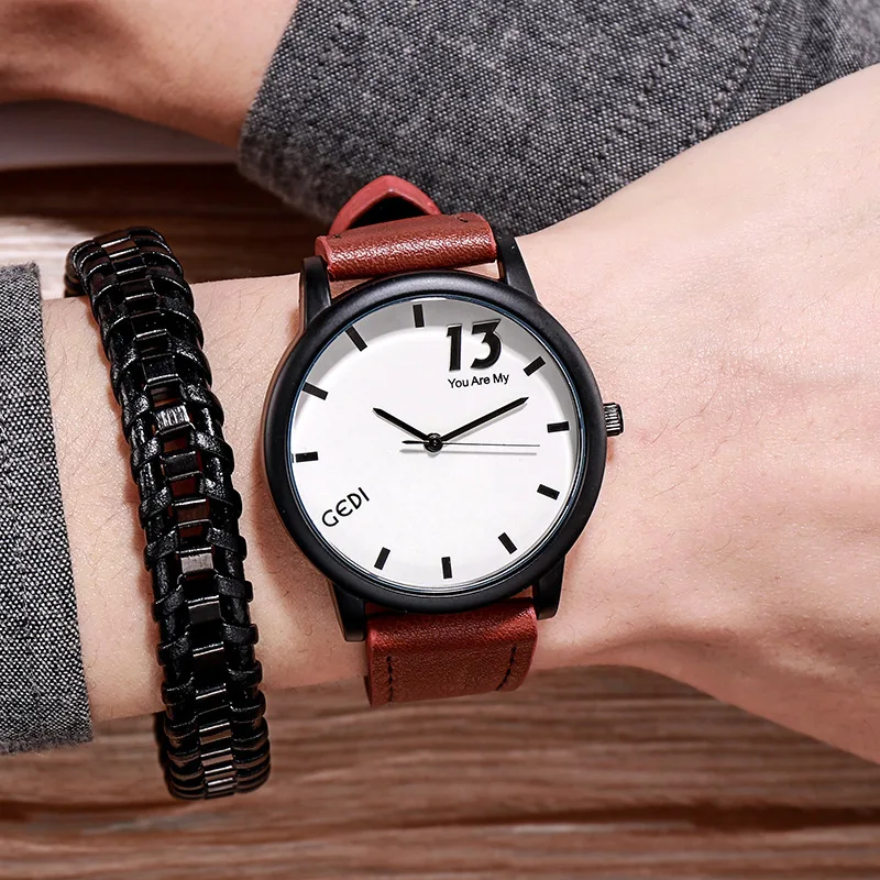 

Classic Simple Fashion Quartz Trend Student Casual Waterproof Watch Table Mirror Material: Mineral Strengthened Glass Strap