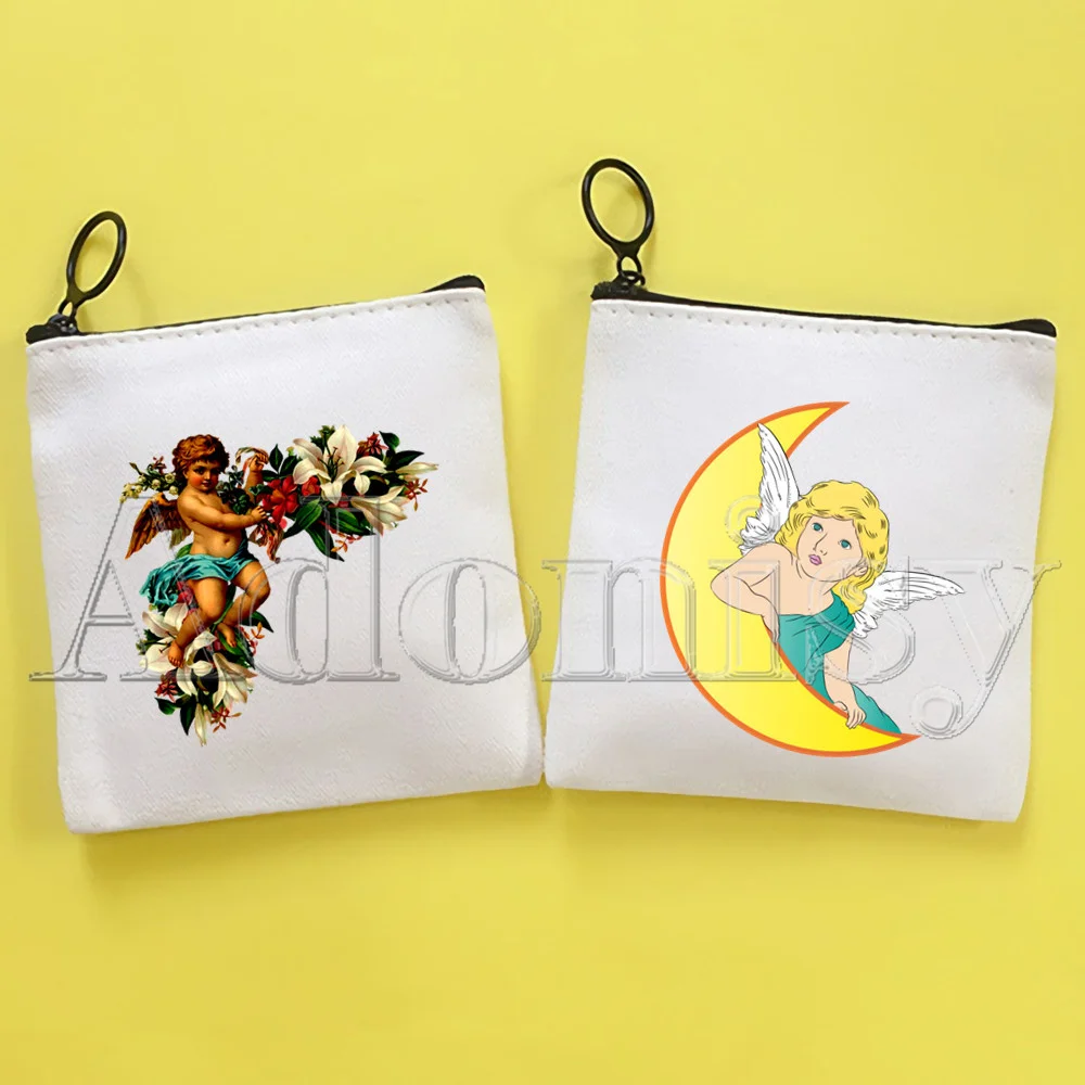 

Angel Baby Y2k Canvas Card Coin Purse Female Cute Simple Coin Mini Zipper Bag