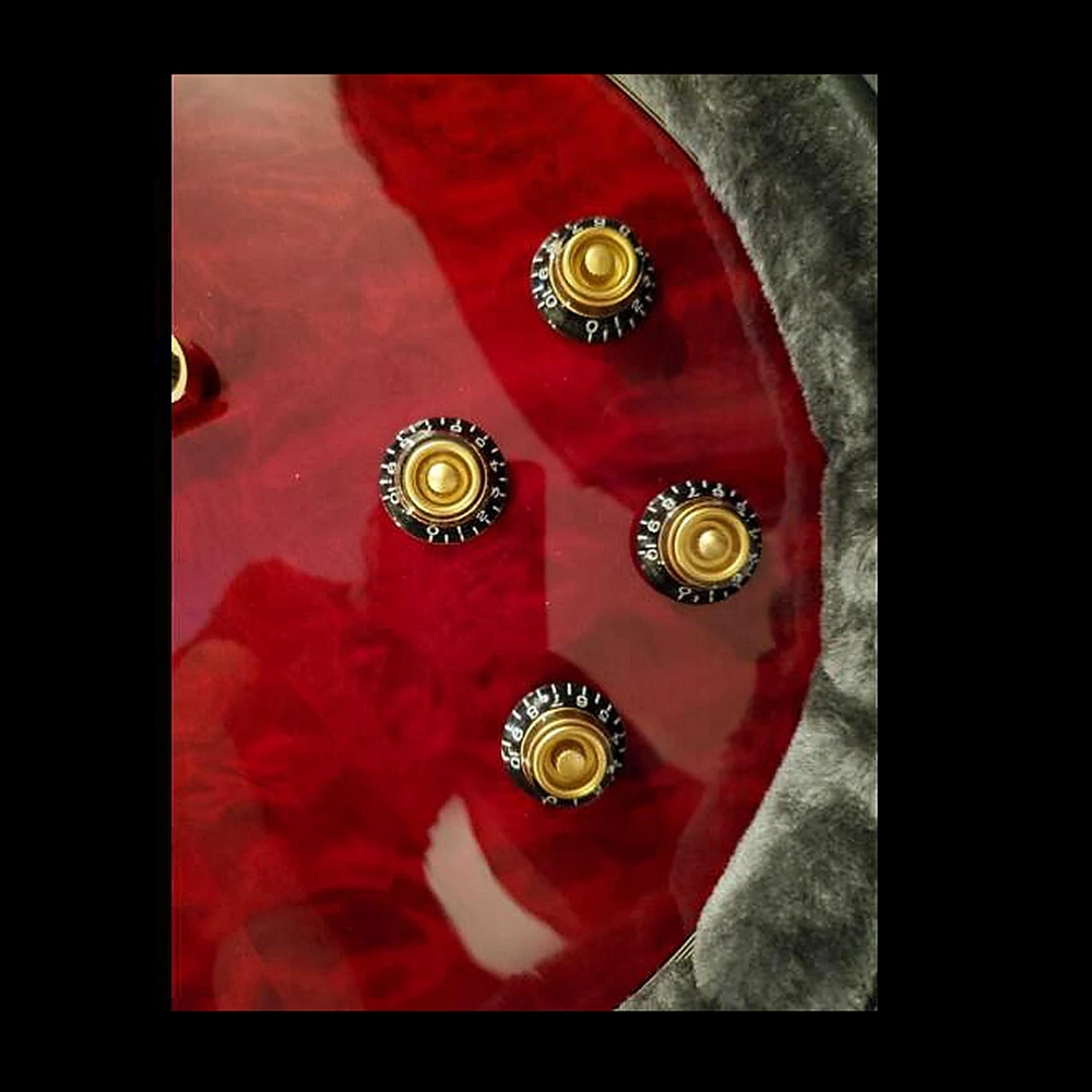 4 stücke gitarre bass glocke top hut knöpfe geschwindigkeit volume tone knöpfe für epi lp elektrische gitarre bass schwarz wgold