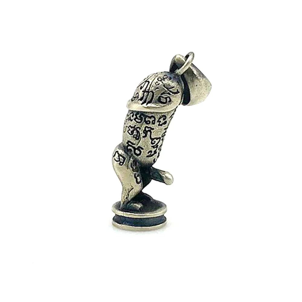 

EDC White Brass Little Funny Fat Man Pendant Outdoor Tool Accessories DIY Keychain Key Ring