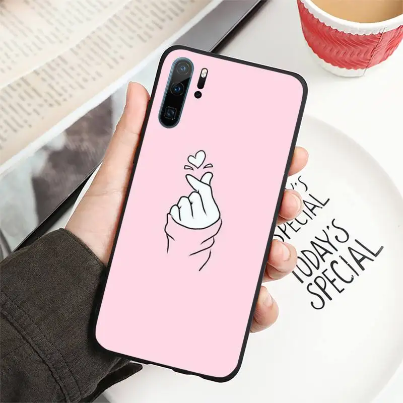 

love heart pink cute Phone Case For Huawei P40 P20 P30 Mate 40 20 10 Lite Pro Nova 5t P Smart 2019