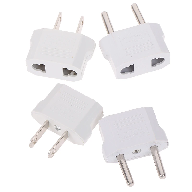 

4 Pcs European Usa Eu To Us Plug Us To Eu Plug Travel Charger Adapter Converter Tool Parts Hot Sale