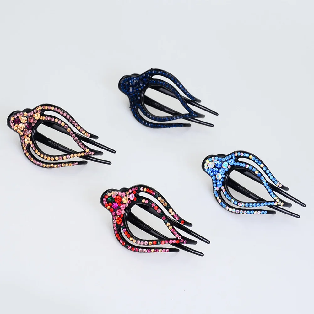 Модные Шпильки Стразы заколки большого размера для волос с изображением