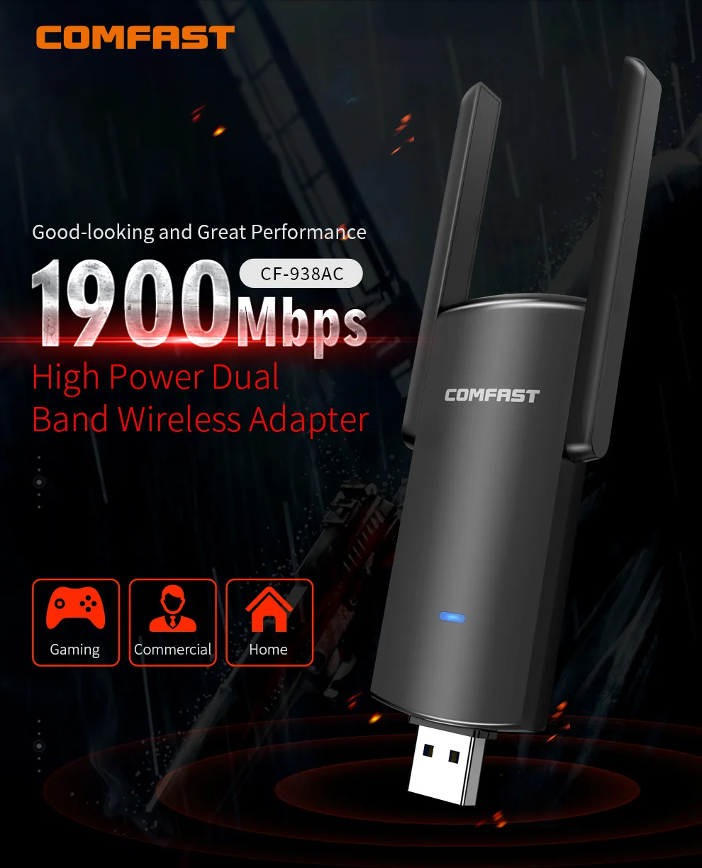 1900 Мбит/с Высокая Мощность USB3.0 Wifi адаптер сетевая карта RTL8814AU двухдиапазонный 5 8G/2