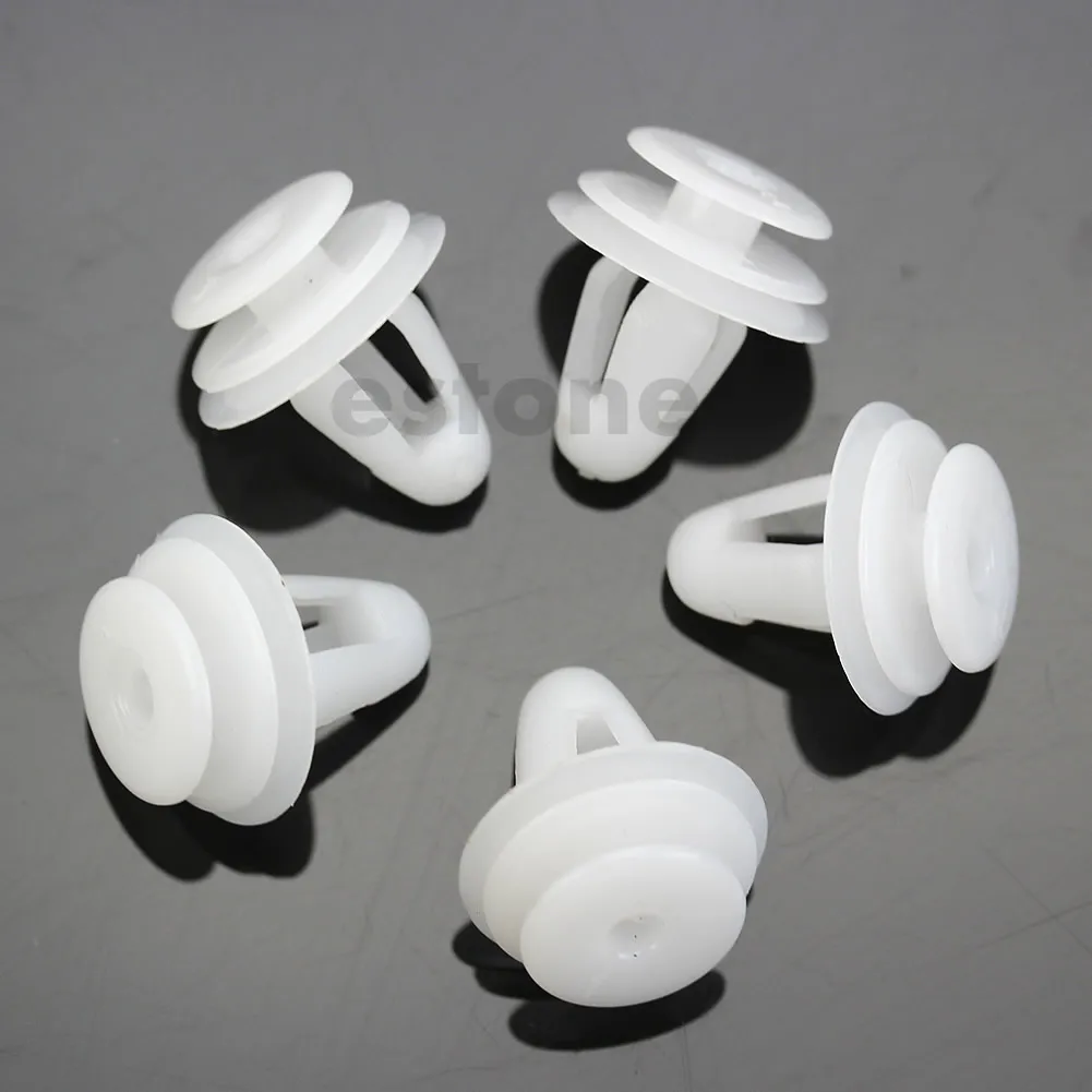 

Car 8 mm Hole White Plastic Rivets Fastener Door Clips 10 Pcs New