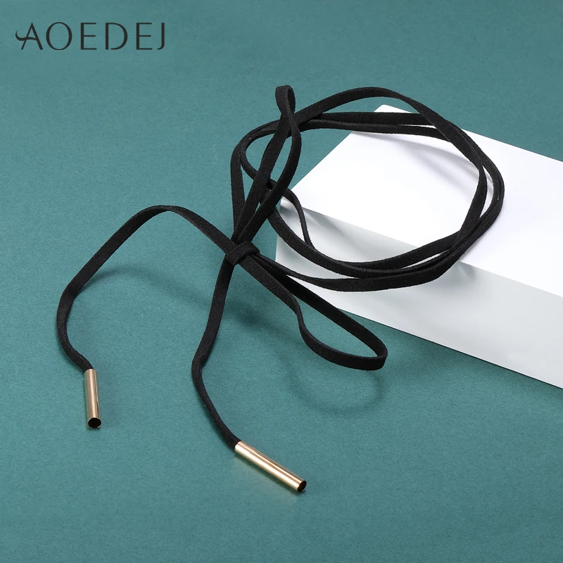 

AOEDEJ 10PCS Hollow Designs Black Leather Choker Necklace Layer Chockers for Women Vintage Gothic Jewelry Goth Necklace