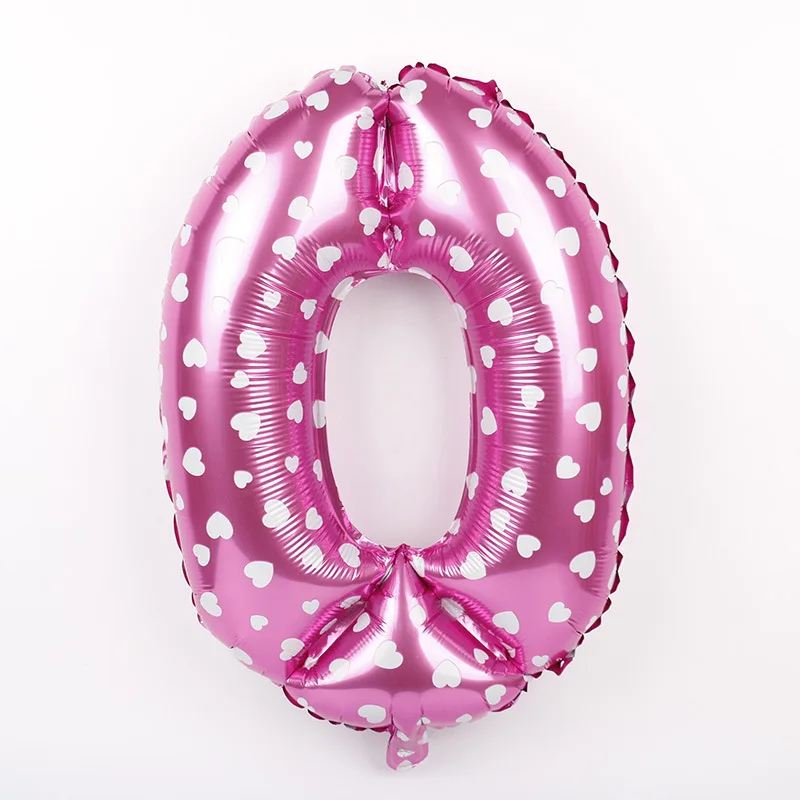 

32 inch pink digital aluminum balloon 0-9 digital baby birthday party wedding anniversary decoration can be wholesale