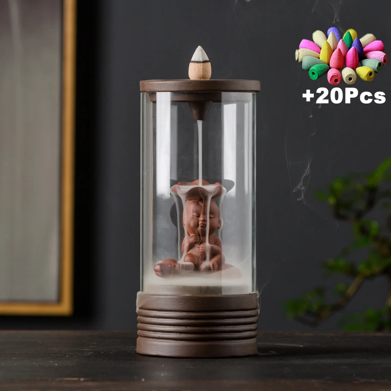 XP22 and 20 Incense 20 шт пирамидки благовоний бесплатно акриловая пластиковая чашка керамическая курильница для благовоний горелка печь аромат подарки ручной работы интересные украшения - Цвет: XP22 and 20 Incense