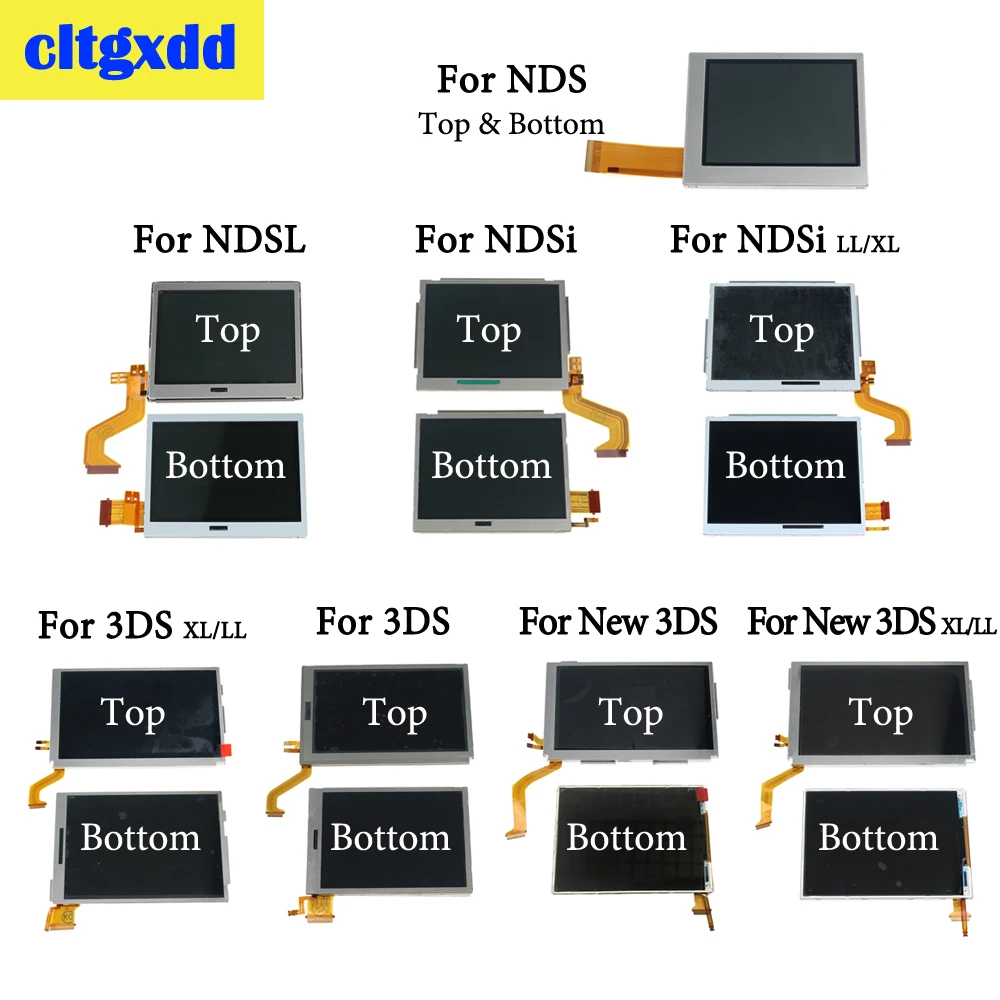 New Top Bottom & Upper Lower LCD Screen Display Replacement Parts For Nintend DS Lite / NDS / NDSL / NDSi / New 3DS LL XL