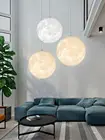 Подвесные светильники с 3D рисунком ing Jupiter, 3D светильник в виде Луны, шар для спальни, столовой, домашнее освещение