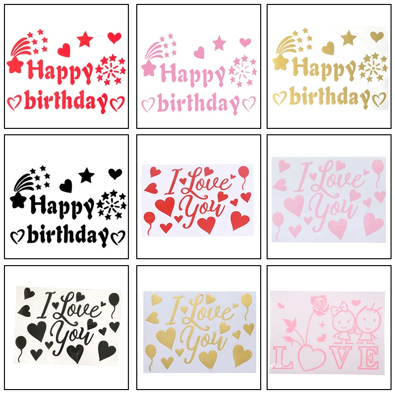 

Happy Birthday Stickers Balloon Decoration Sticker Wedding Love Decorative Party Favor Balloon Decoration Supplies Paster