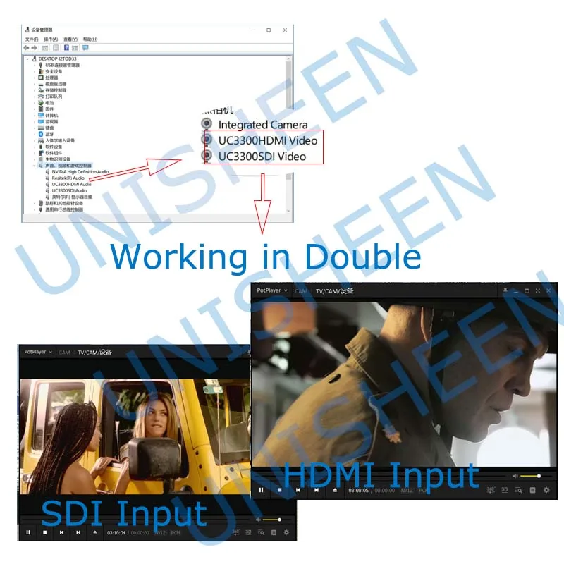 USB3.0 60FPS DUAL SDI HDMI видеозахват FPGA донгл Потоковое вещание в реальном времени 1080P OBS vMix